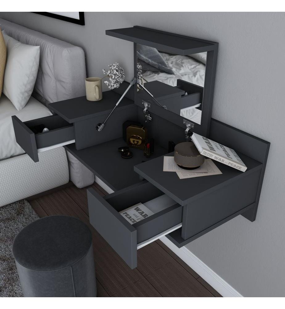 Coiffeuse, anthracite, 100 % panneau de particules mélaminé