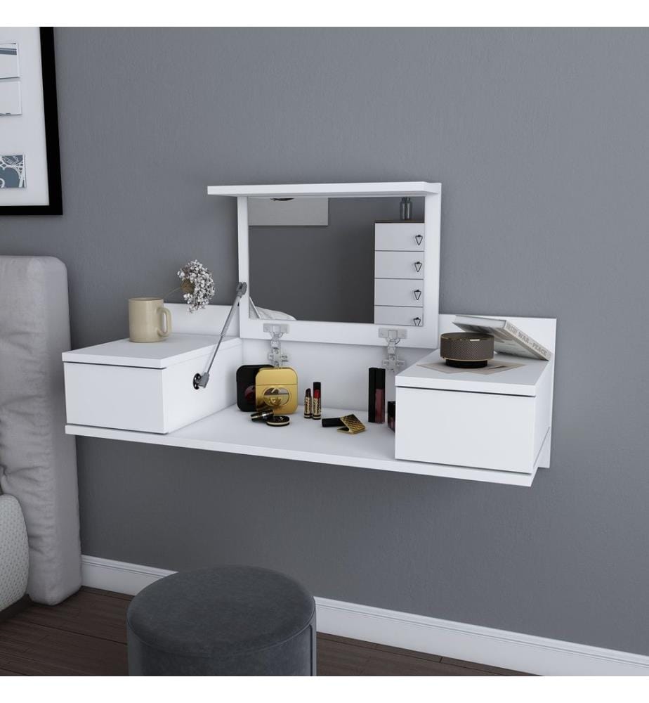 Coiffeuse, blanc, 100 % panneau de particules mélaminé