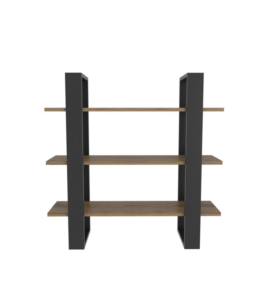 Étagère murale, noir, chêne Oud, 100 % panneau de particules mélaminé