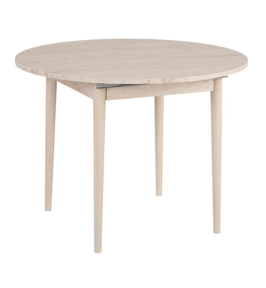 Table de salle à manger extensible, travertin, chêne, 100 % panneau de particules mélaminé