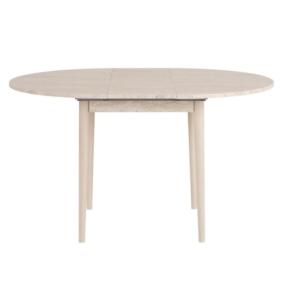 Table de salle à manger extensible, travertin, chêne, 100 % panneau de particules mélaminé