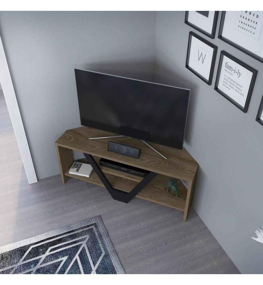 Élément TV, Oud, noir, panneau de particules mélaminé