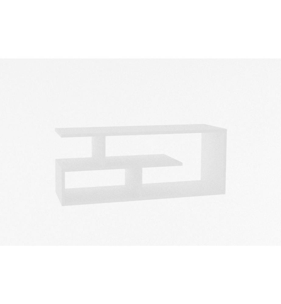 Élément TV, blanc, panneau de particules mélaminé