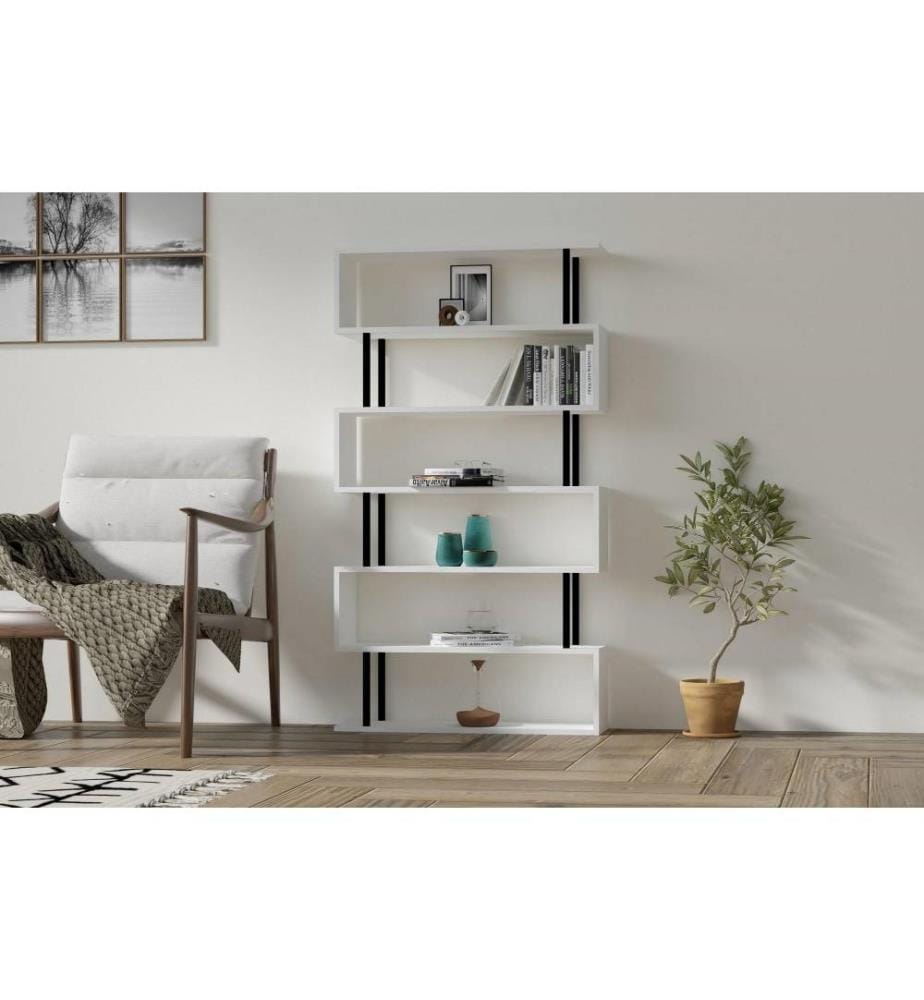 Bücherregal, Weiss, Melaminbeschichtete Spanplatte