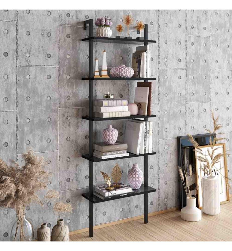 Bücherregal, Schwarz, Melaminbeschichtete Spanplatte