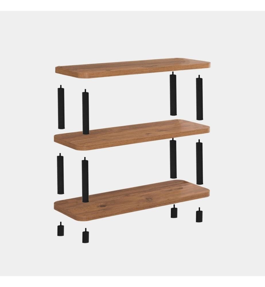 Bookshelf, Black, Atlantic Pine, Melamine Coated Particle Board