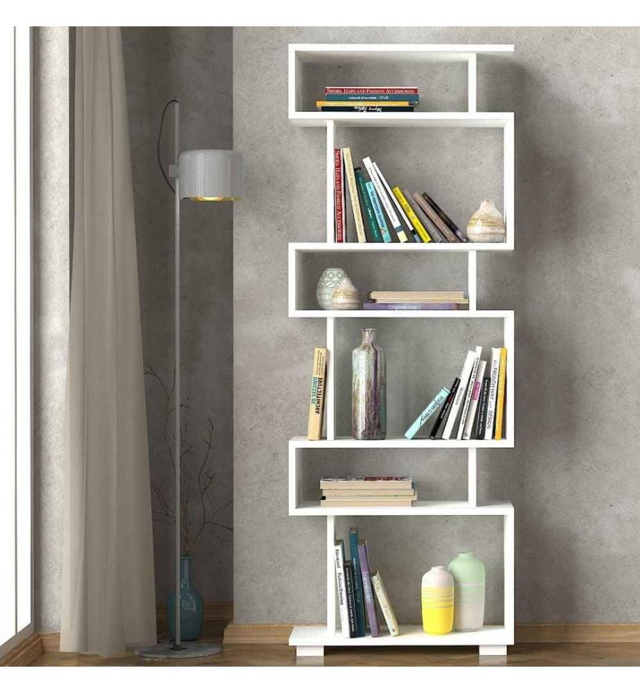 Bibliothèque, blanc, panneau de particules mélaminé