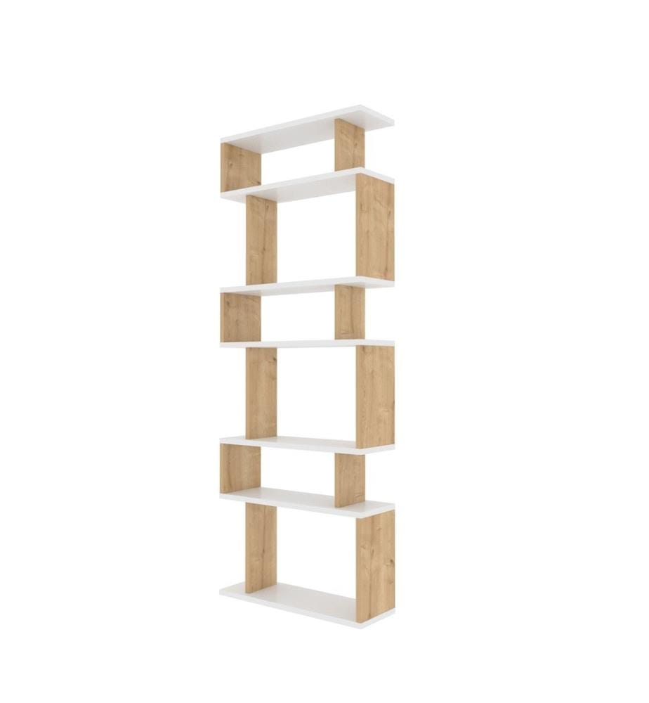 Libreria, Bianco, Rovere, Truciolato rivestito in melamina
