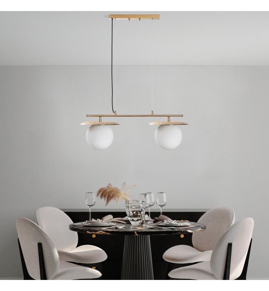 Kronleuchter, Gold, Metallkörper, Glaskappen