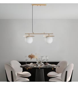 Lampadario, oro, CORPO IN METALLO, cappuccio in vetro