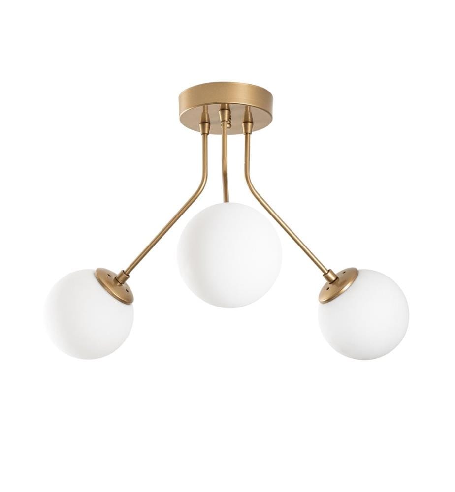 Kronleuchter, Gold, Metallkörper, Glaskappen