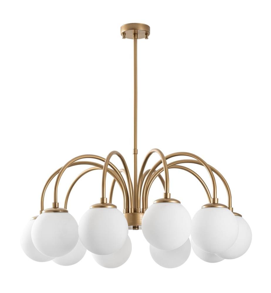 Kronleuchter, Gold, Metallkörper, Glaskappen