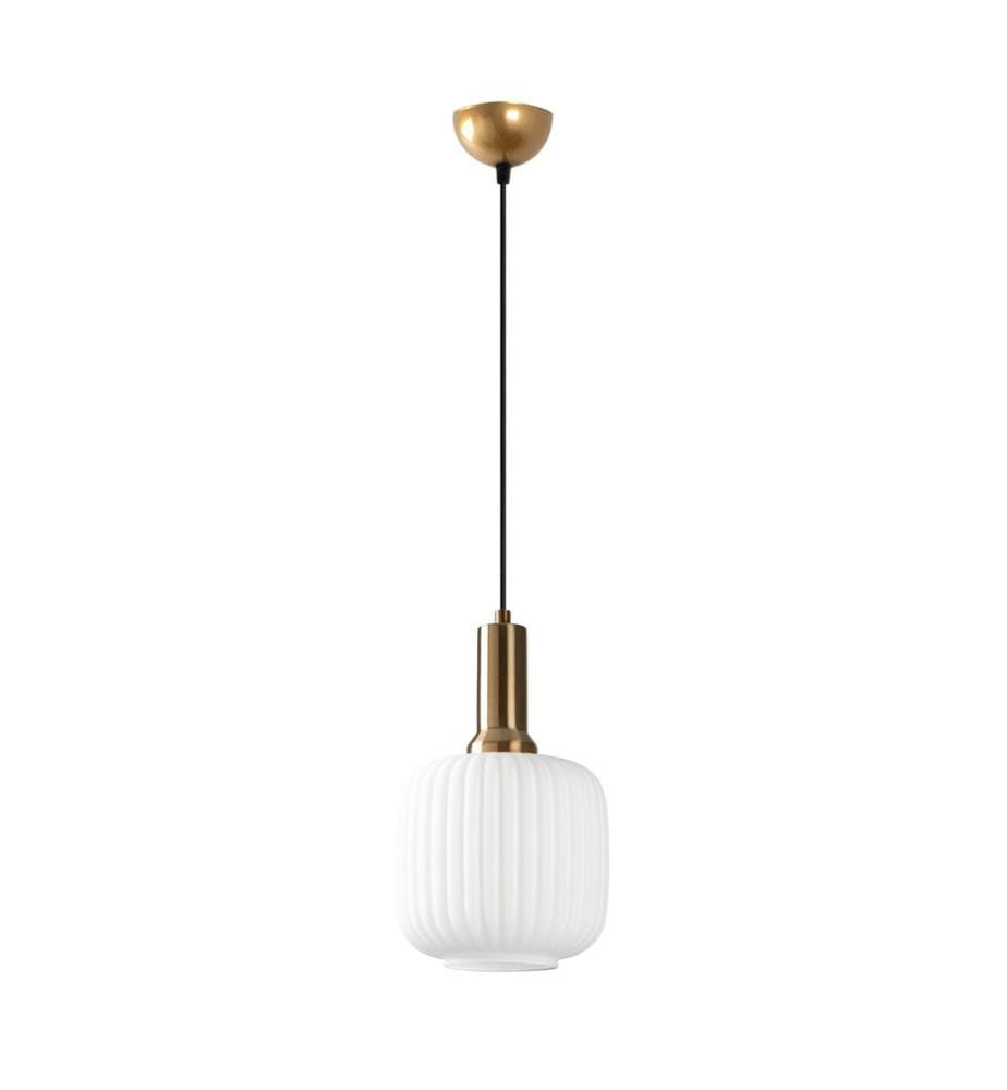 Kronleuchter, Gold, Metallkörper, Glaskappen