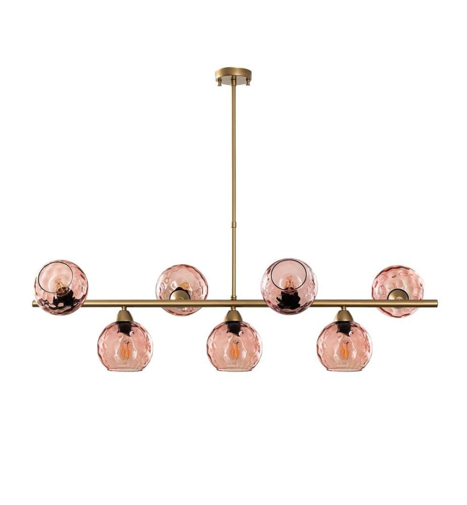 Kronleuchter, Gold, Metallkörper, Glaskappen