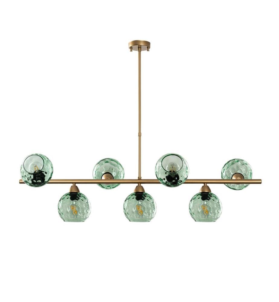 Kronleuchter, Gold, Metallkörper, Glaskappen