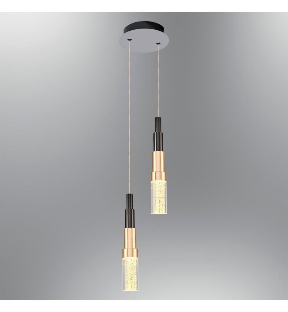 Kronleuchter, Platin, Schwarz, Gold, METALLKÖRPER, Opalglaskappe