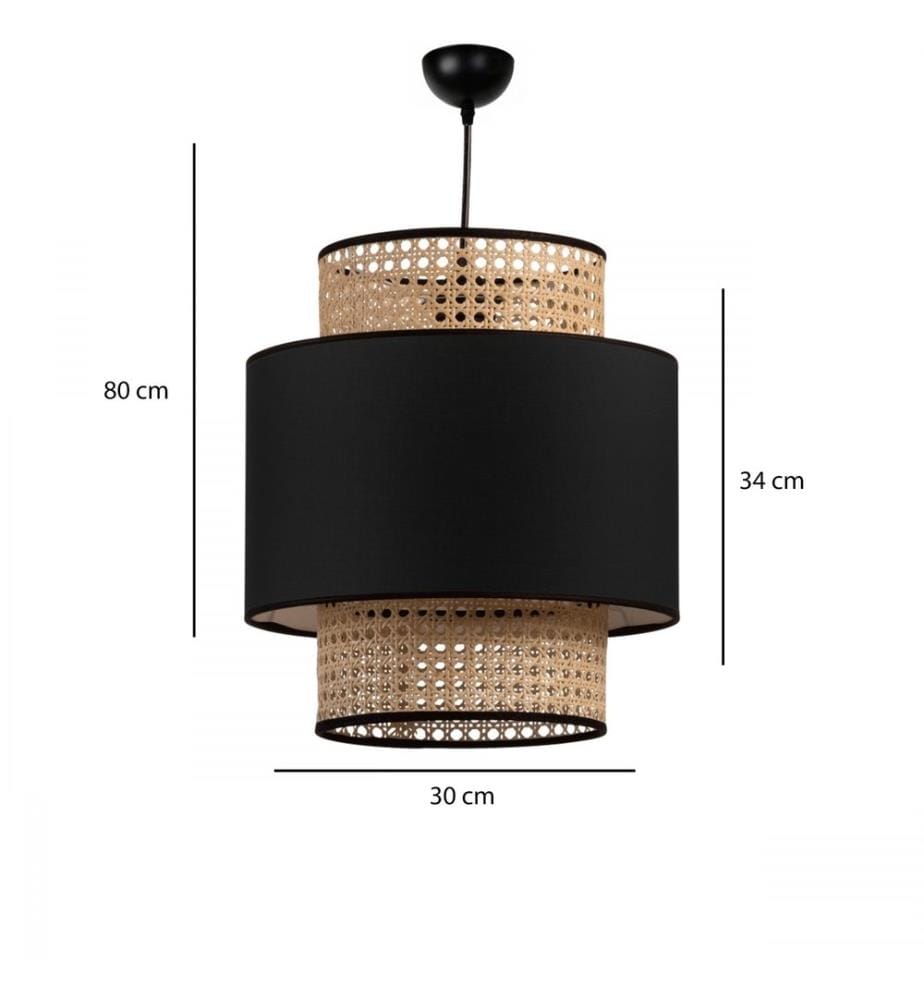 Lustre, beige, noir, 100 % ROTIN