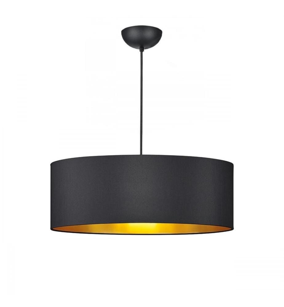 Kronleuchter, schwarz, gold, STOFFKAPPE
