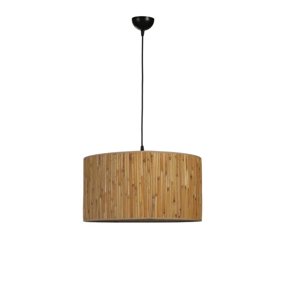 Kronleuchter, Holz, Schwarz, Metallkörper, Bambuskappe