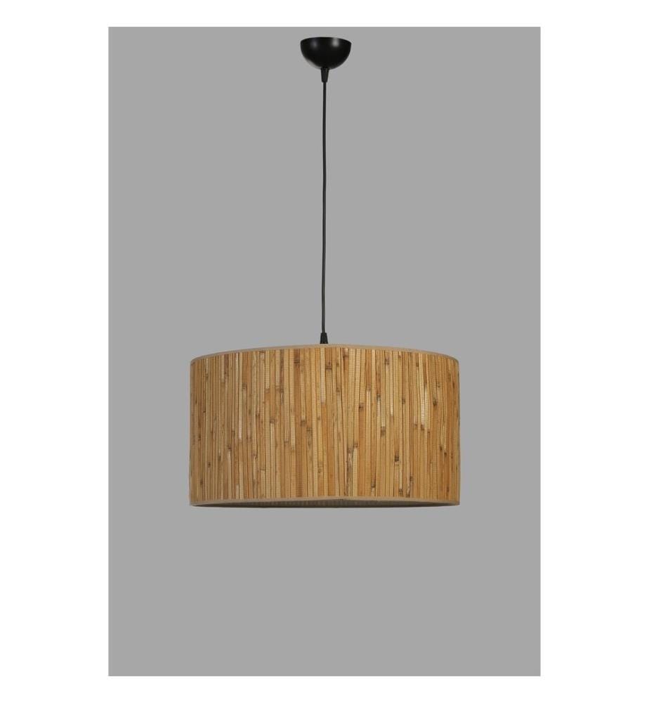 Kronleuchter, Holz, Schwarz, Metallkörper, Bambuskappe