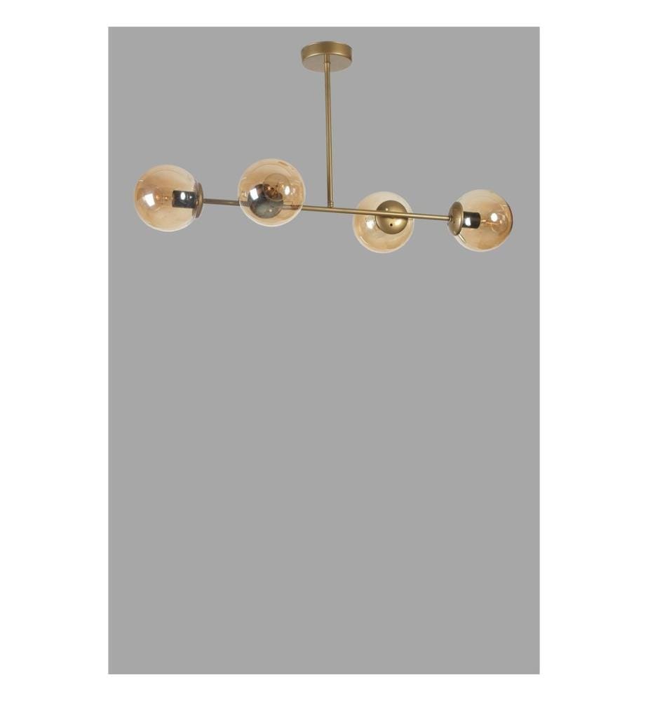 Kronleuchter, Bernstein, Gold, Schwarz, Metallkörper, Glaskappe