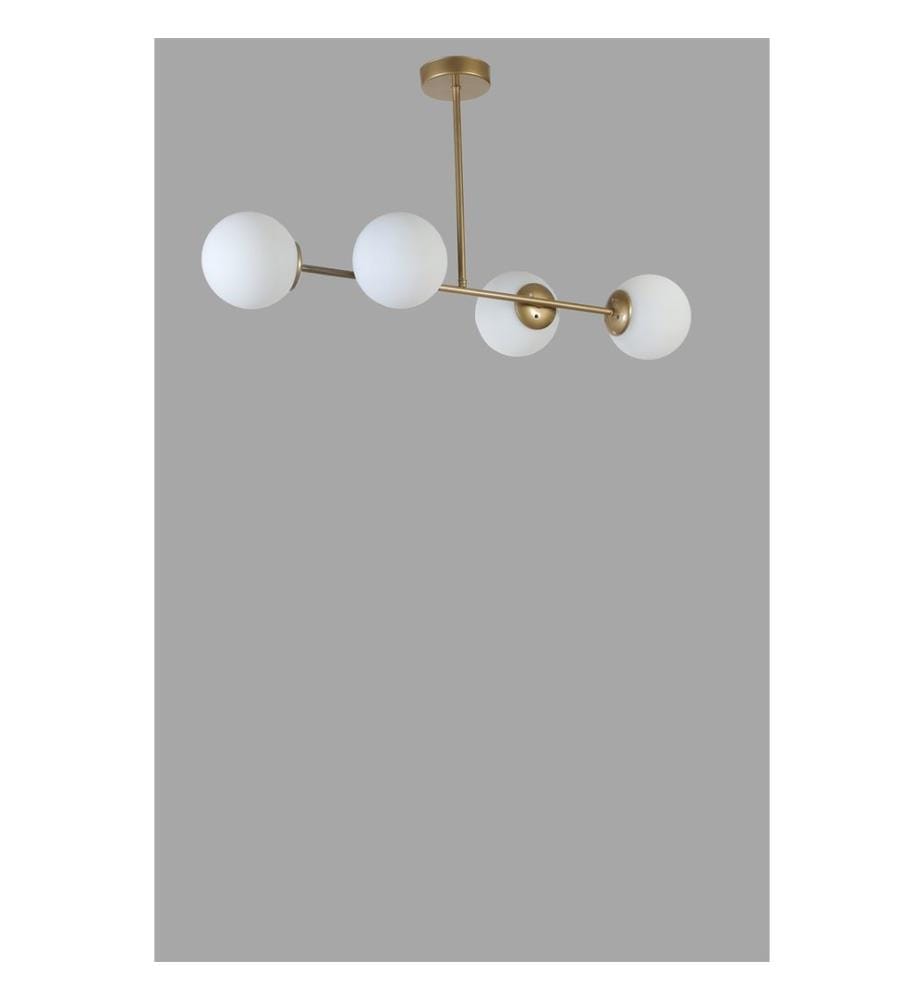 Kronleuchter, Gold, Weiss, Metallkörper, Glaskappe