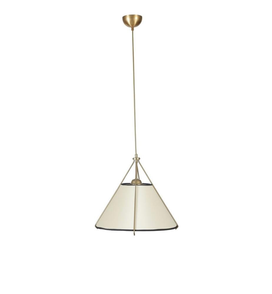 Kronleuchter, Creme, Gold, METALLKÖRPER, Stoffkappe