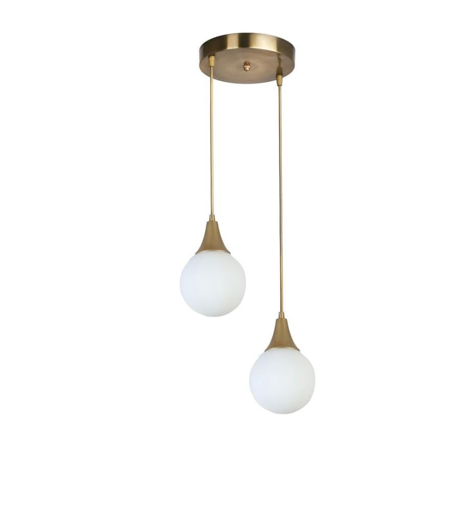 Kronleuchter, weiss, gold, Metallkörper, Glaskappe