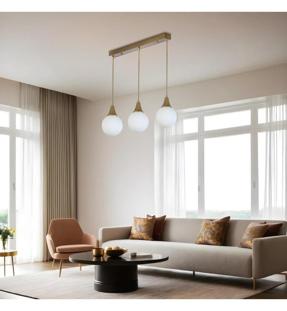 Kronleuchter, weiss, gold, Metallkörper, Glaskappe