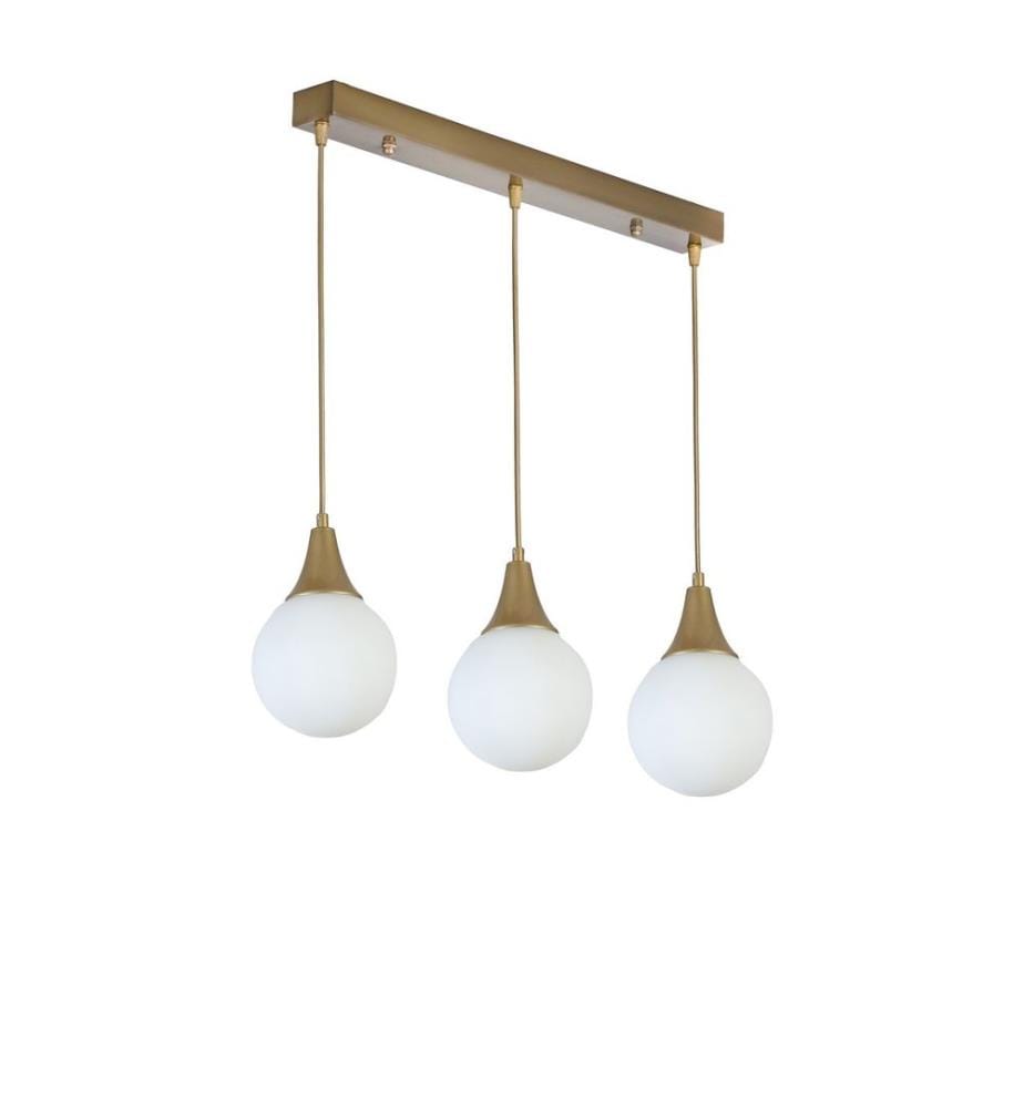 Kronleuchter, weiss, gold, Metallkörper, Glaskappe