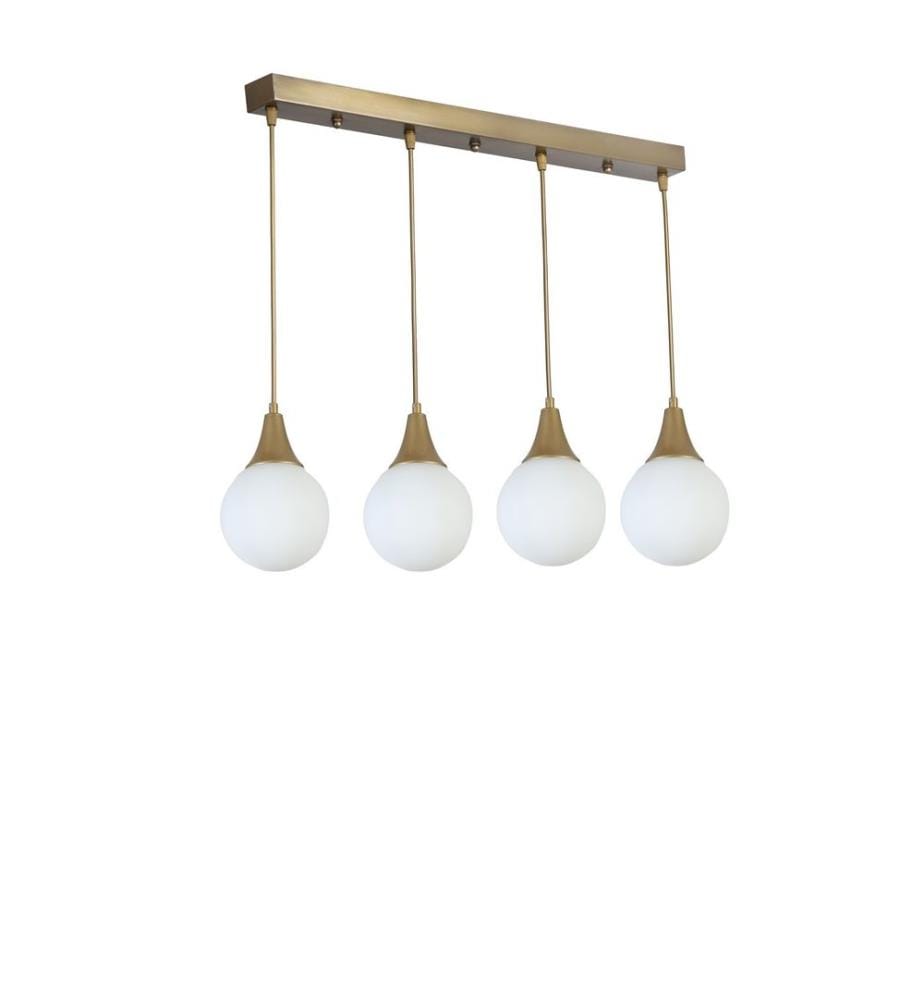 Kronleuchter, weiss, gold, Metallkörper, Glaskappe