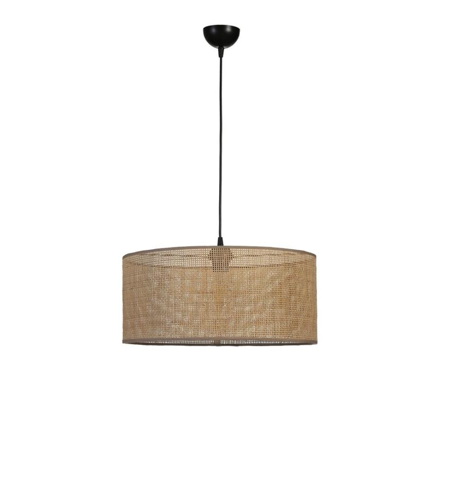 Kronleuchter, Gold, Schwarz, Beige, Metallkörper, Bambuskappe