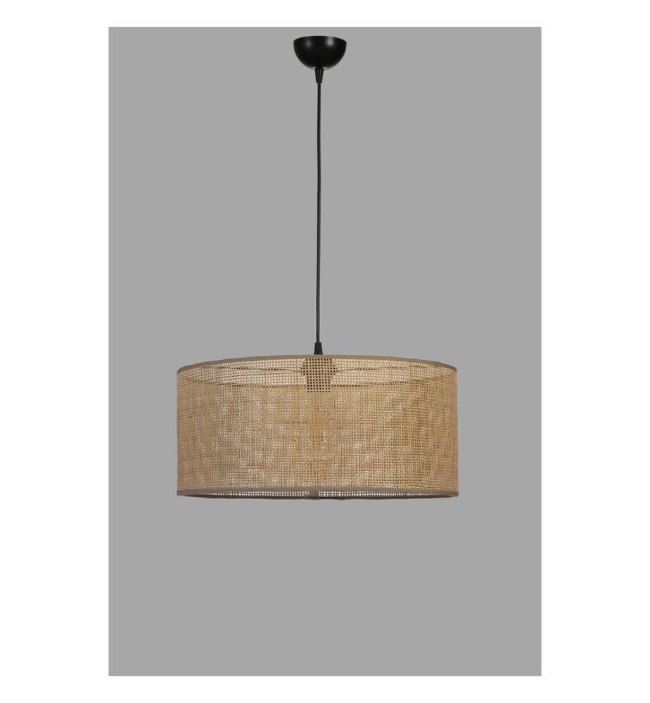 Kronleuchter, Gold, Schwarz, Beige, Metallkörper, Bambuskappe