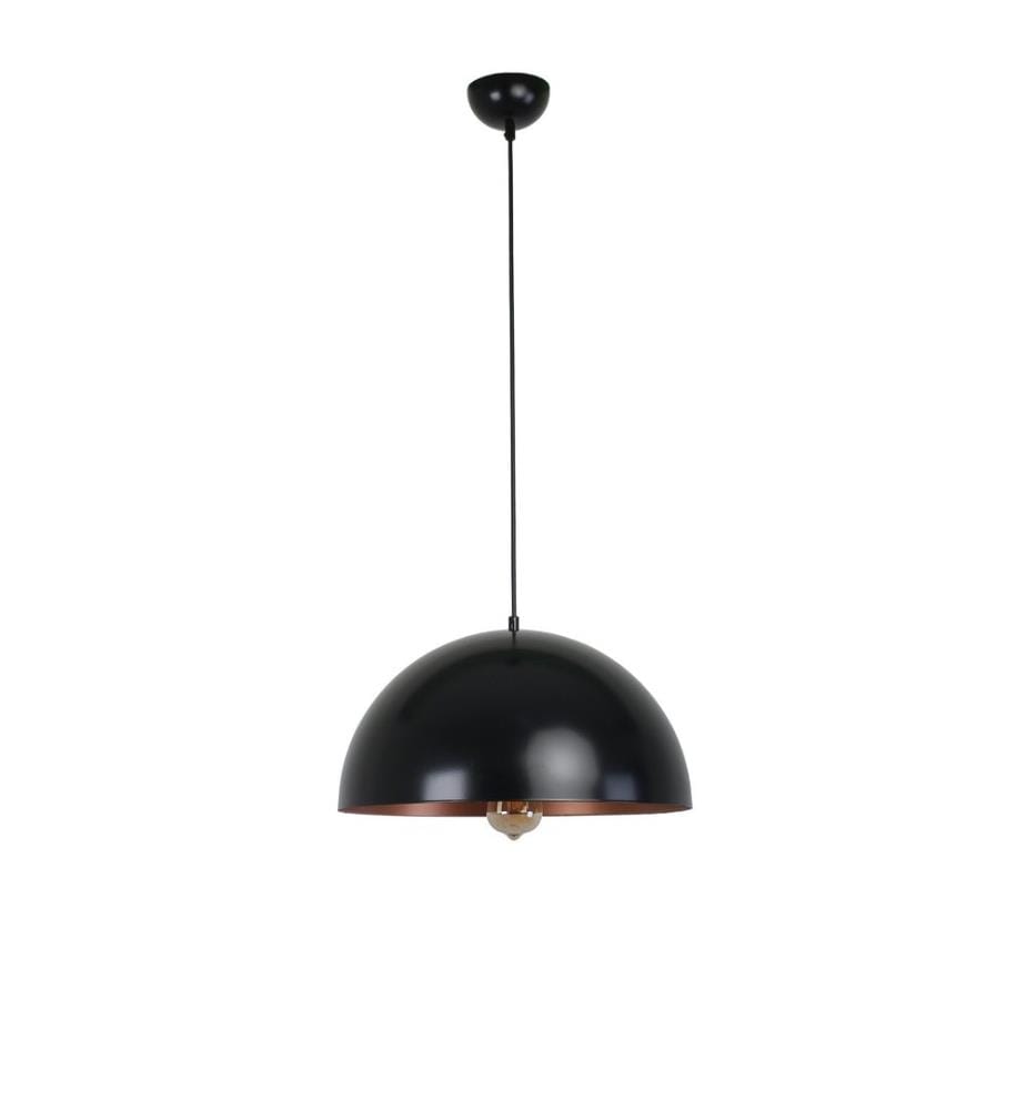 Kronleuchter- und Tischlampen-Set, schwarz, Metallkörper, Metallkappe