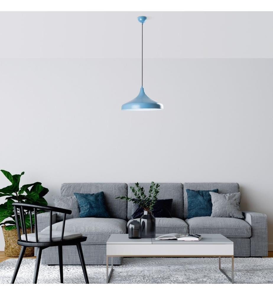 Kronleuchter, hellblau, Metallkörper