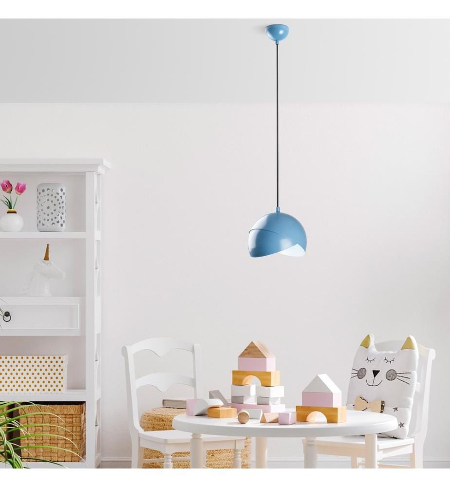 Kronleuchter, hellblau, Metallkörper
