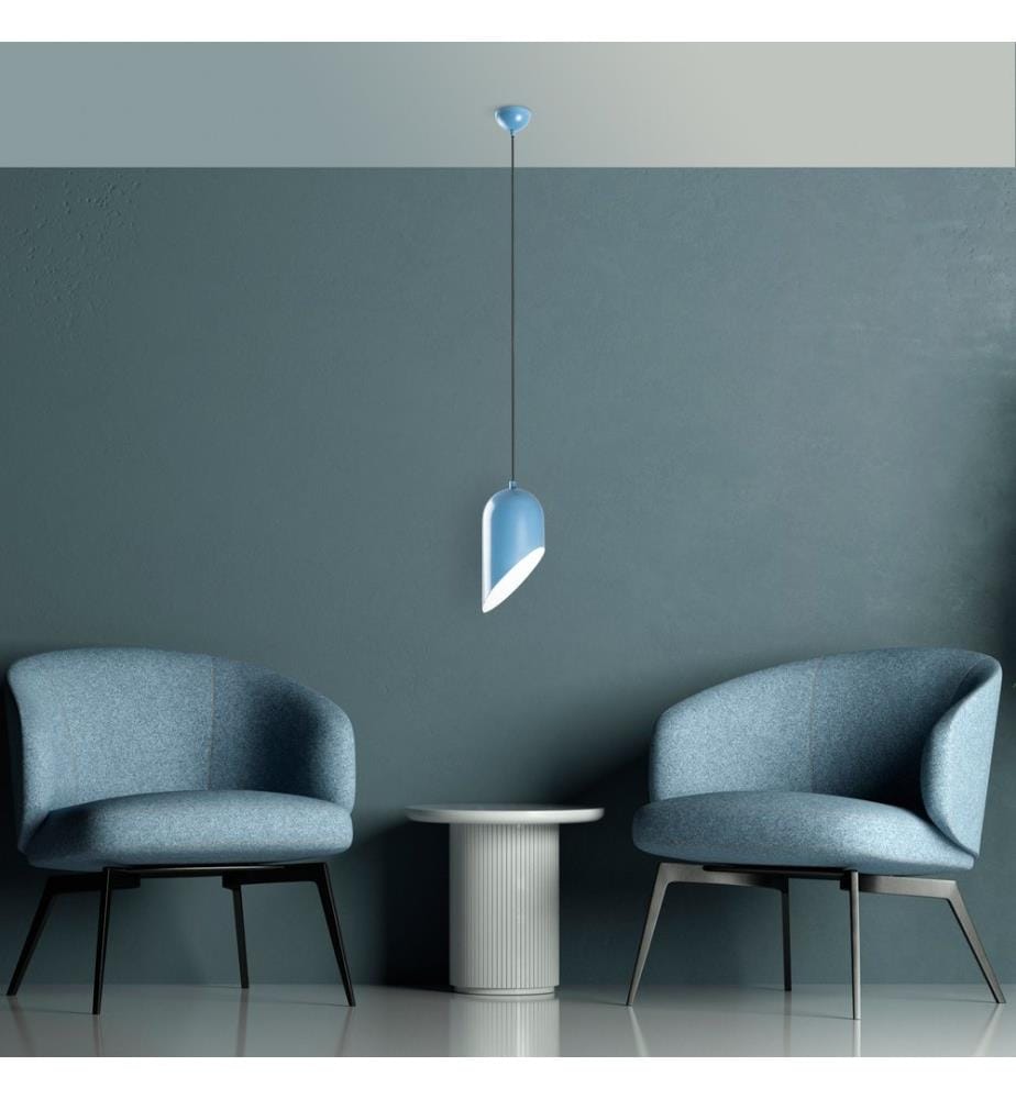 Kronleuchter, hellblau, Metallkörper