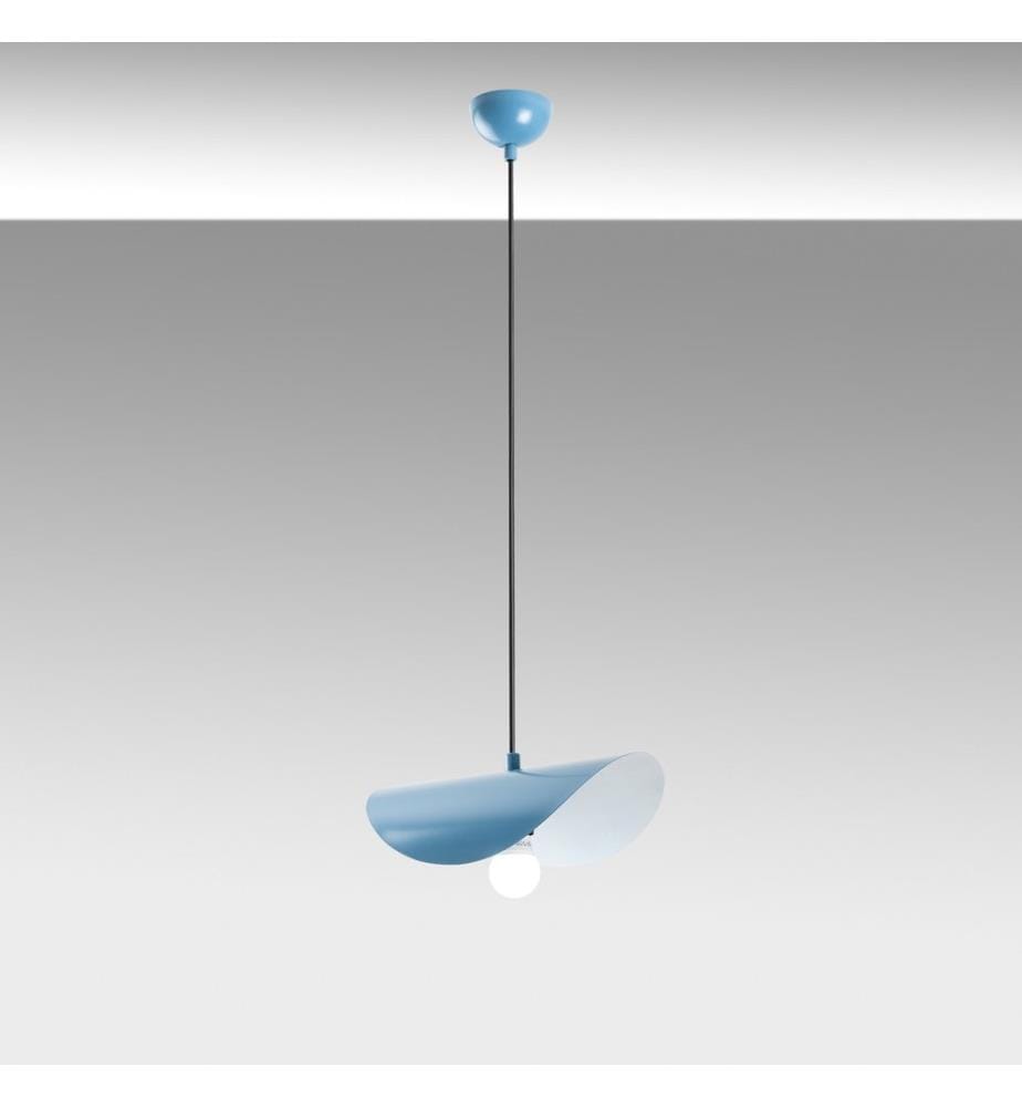 Kronleuchter, hellblau, Metallkörper
