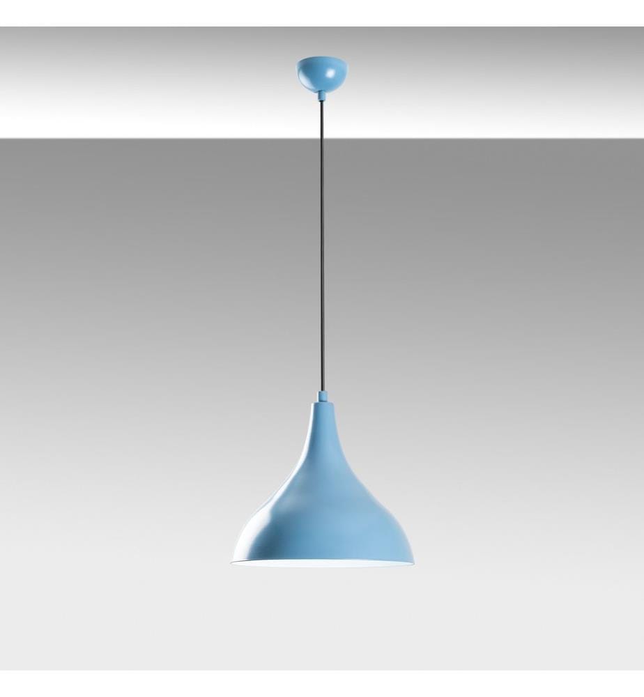 Kronleuchter, hellblau, Metallkörper