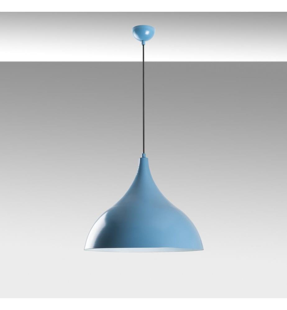 Kronleuchter, hellblau, Metallkörper