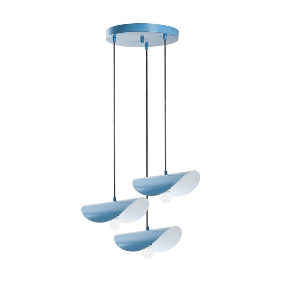 Kronleuchter, hellblau, Metallkörper