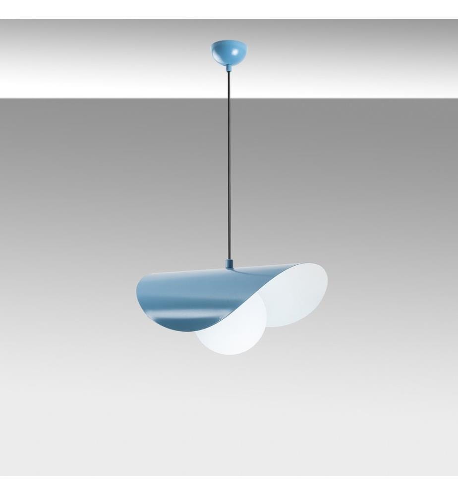Kronleuchter, hellblau, Metallkörper