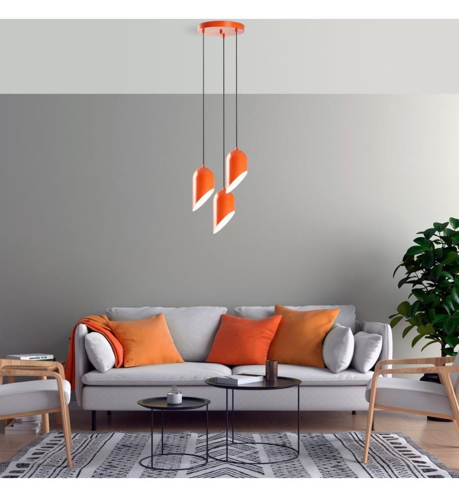 Kronleuchter, orange, METALLKÖRPER