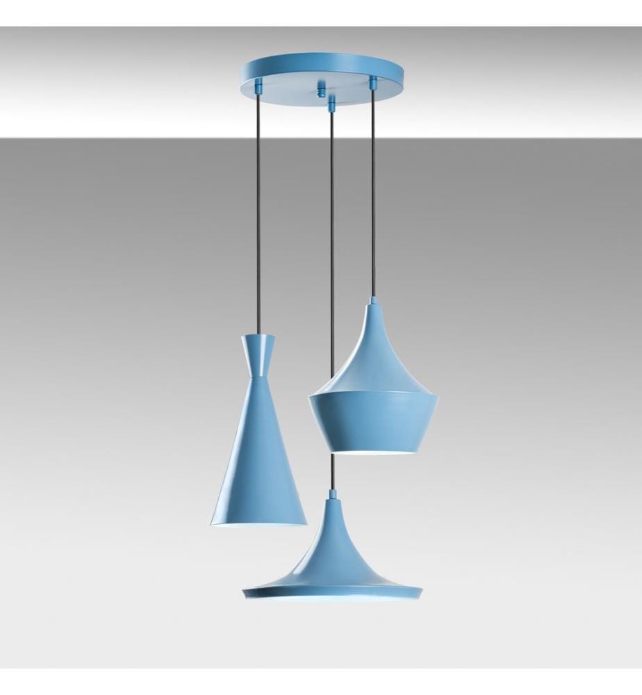 Kronleuchter, hellblau, Metallkörper