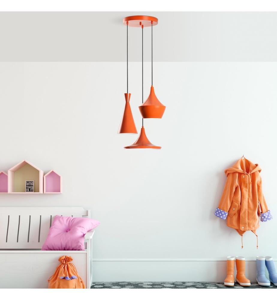Kronleuchter, orange, METALLKÖRPER