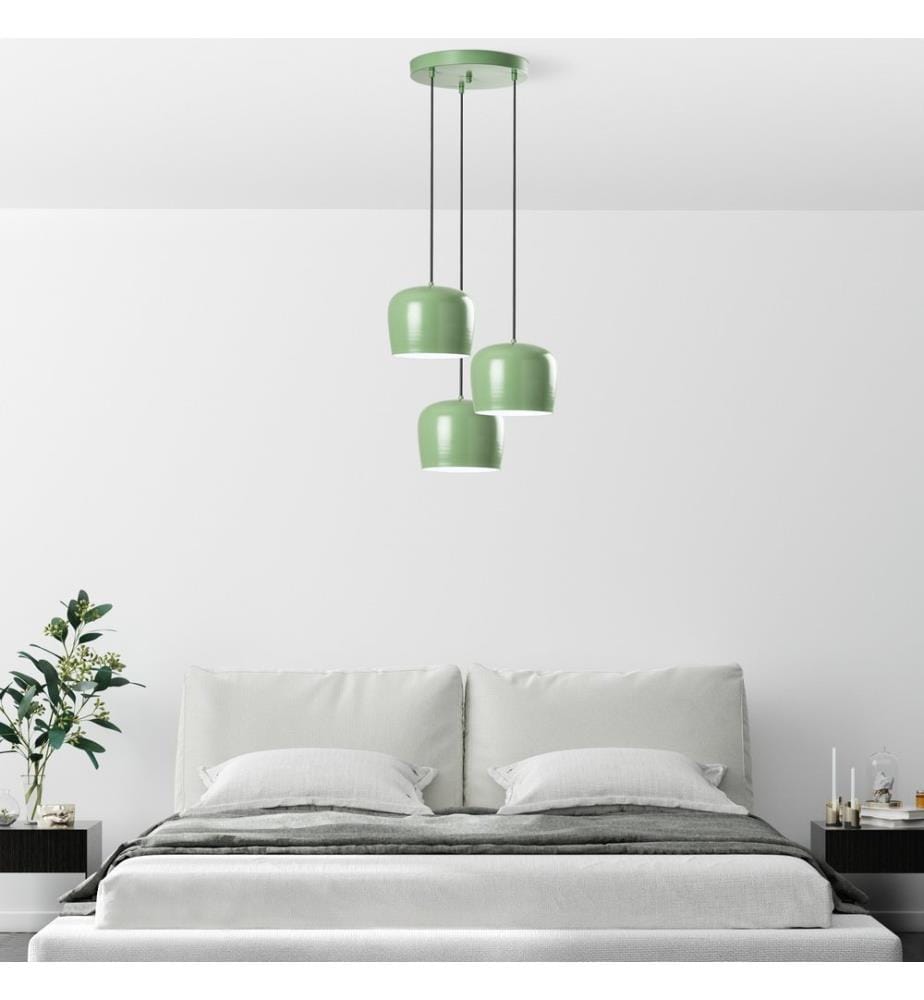 Kronleuchter, mintfarben, Metallkörper