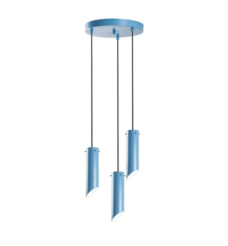 Kronleuchter, hellblau, Metallkörper