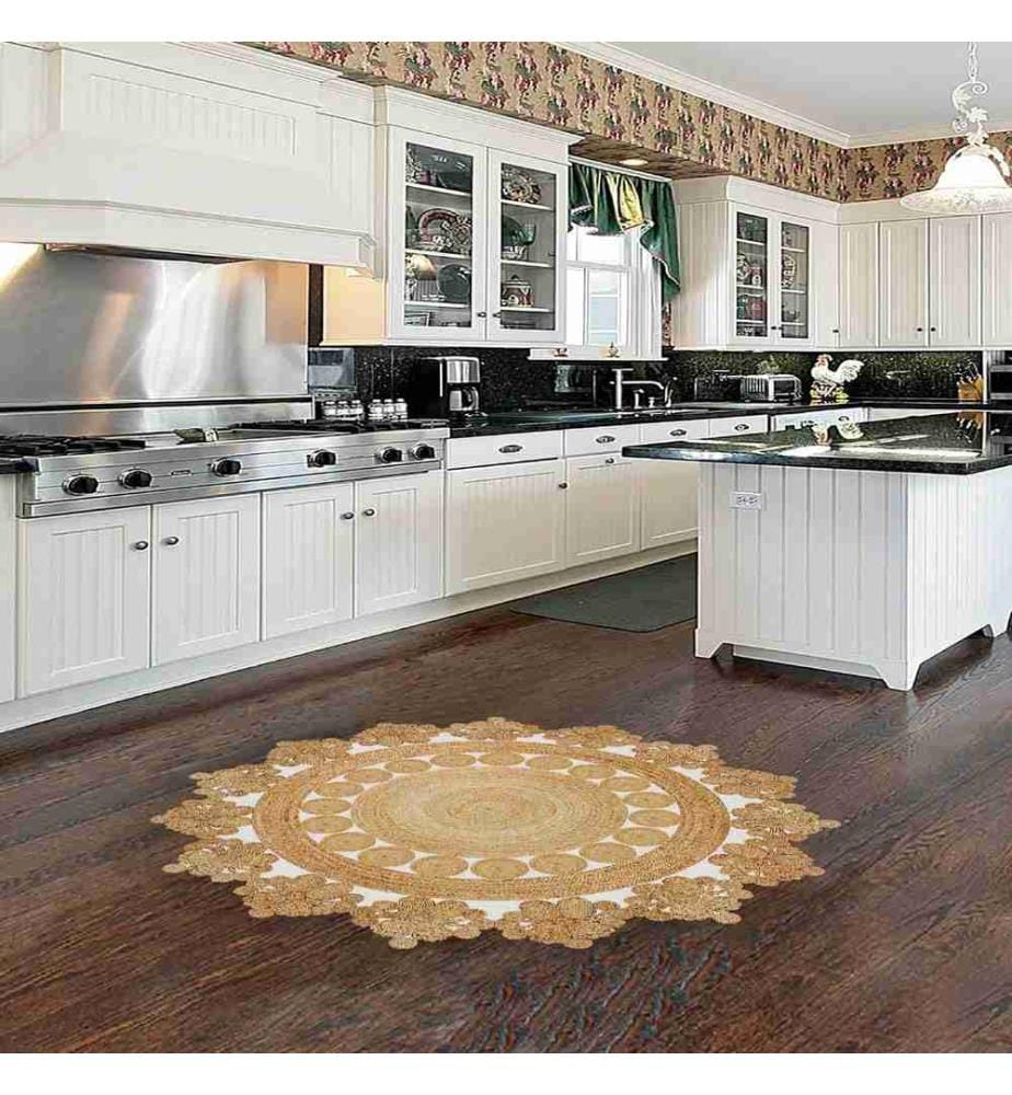 Carpet, Beige, 100% Polyester, 90 x 90 cm