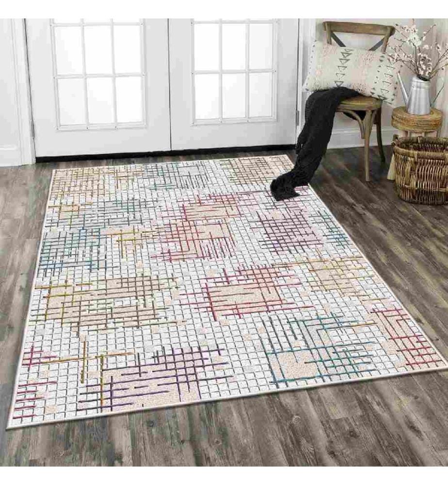 Carpet, Cream, Blue, Red, Purple, Camel, 100% Cotton, 180 x 280 cm