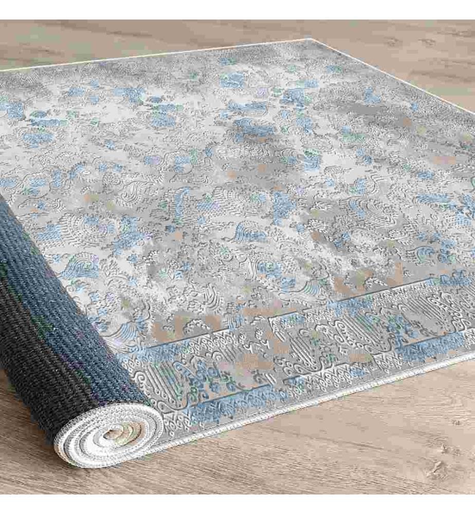 Carpet, Blue, Grey, 100% Cotton, 100 x 100 cm